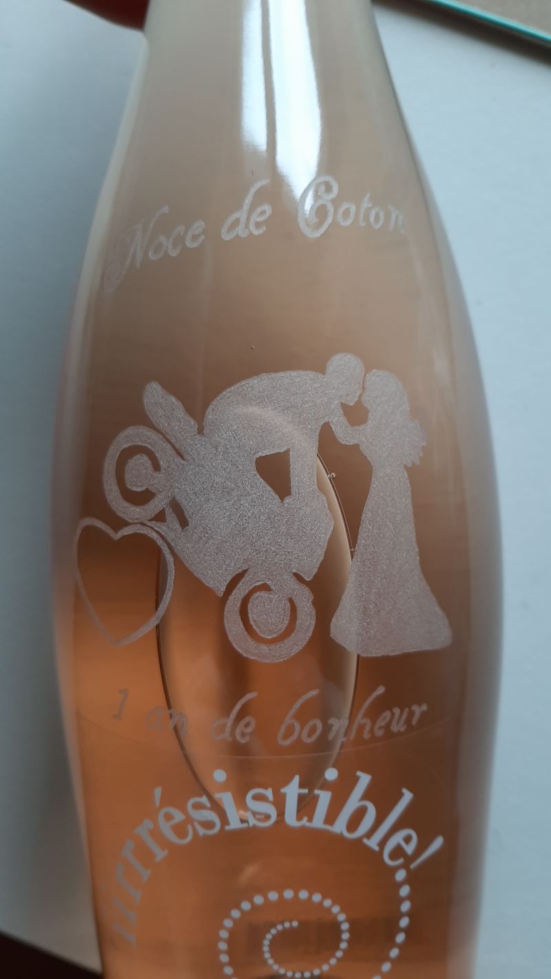 Gravure bouteille noce de coton