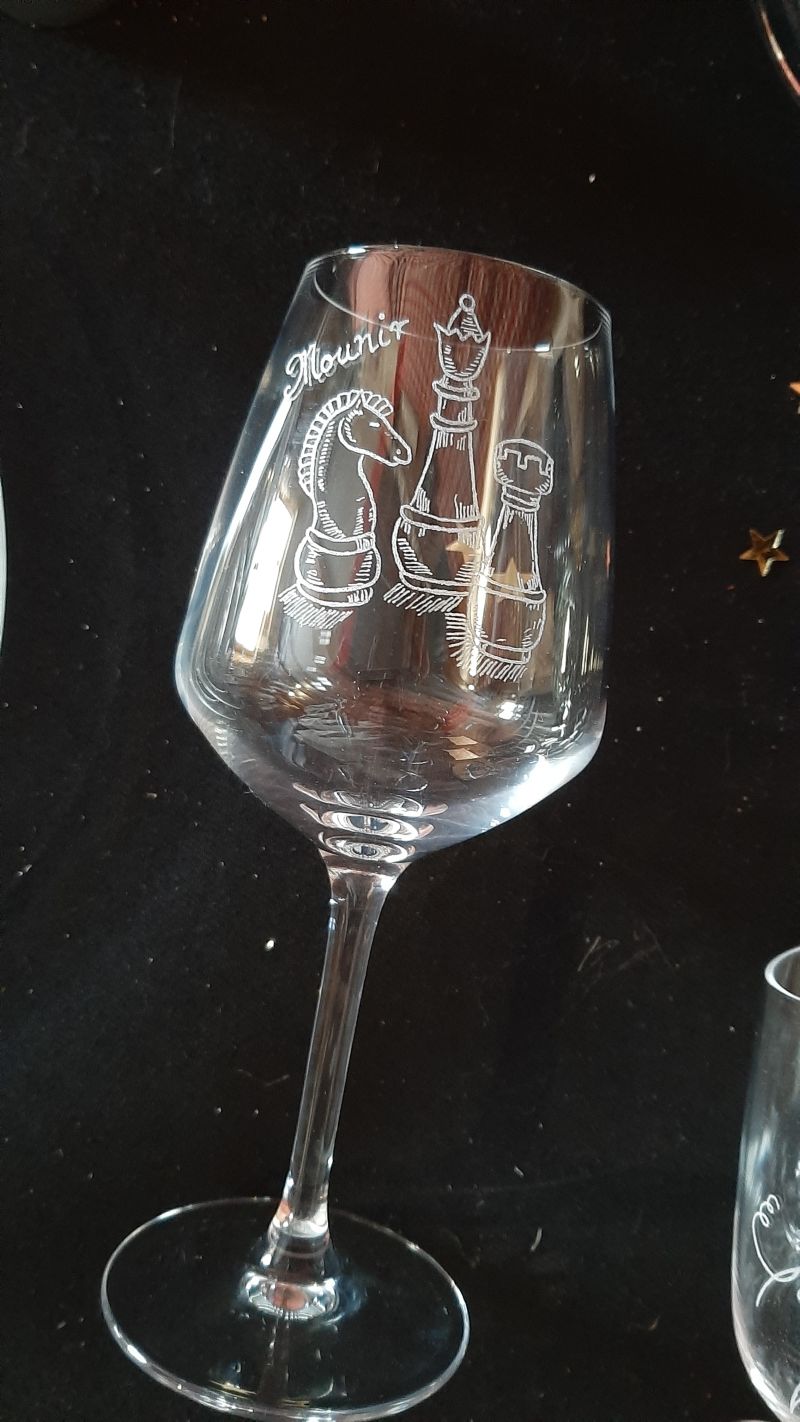 Verre a vin echecs