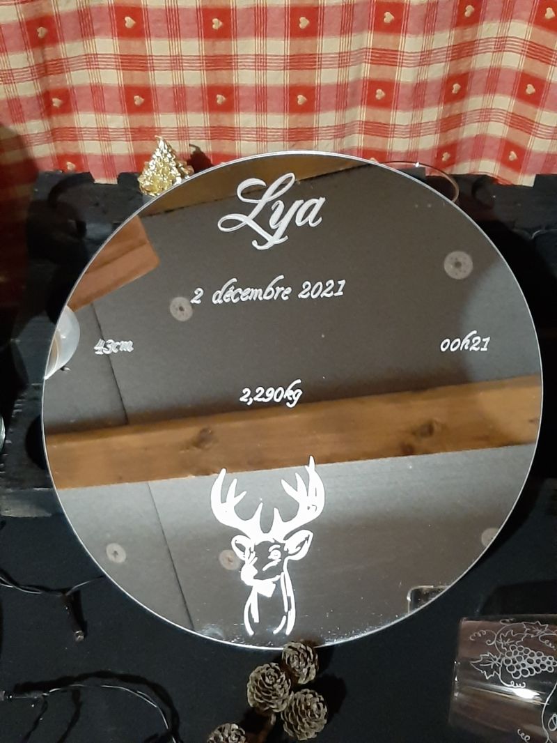 Gravure miroir naissance 