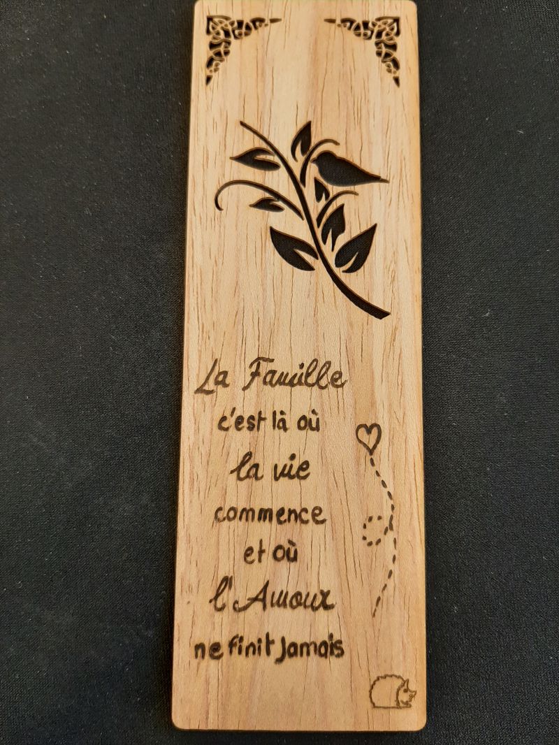 Marque page bois 