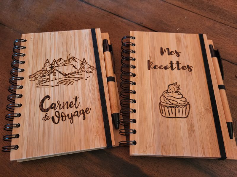 Carnet couverture en bambou