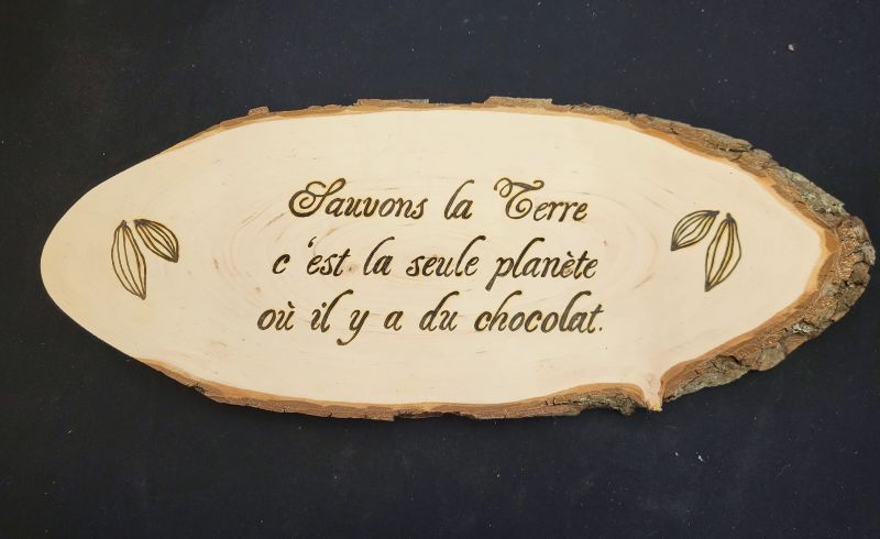 Plaque bois chocolat 