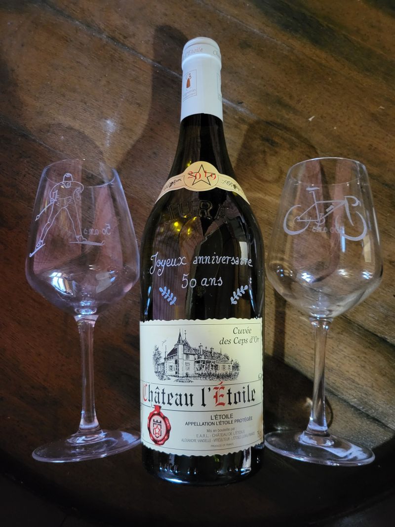 coffret 2 verres et gravure bouteille 