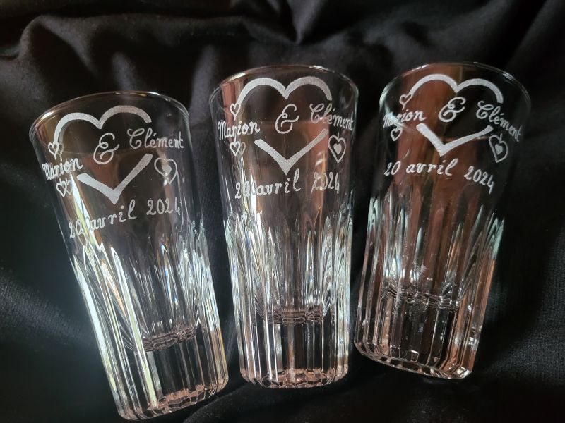 Verre &agrave; pont mariage 