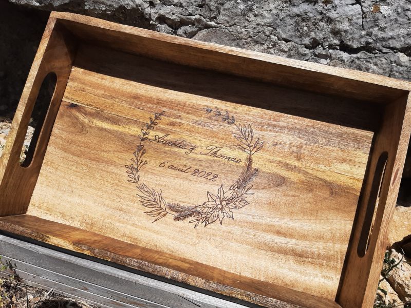 Plateau de service en bois 