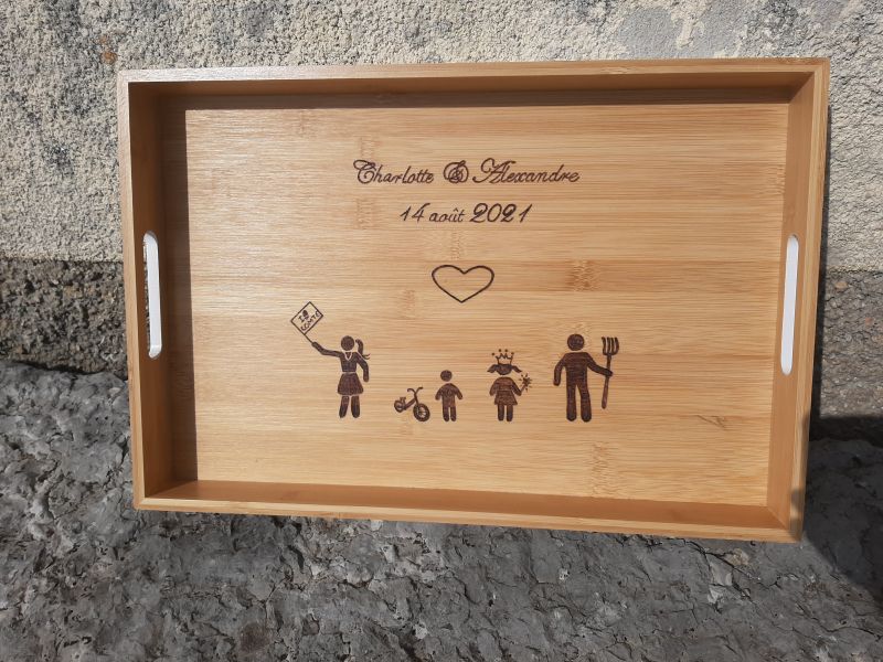 Plateau de service en bois 