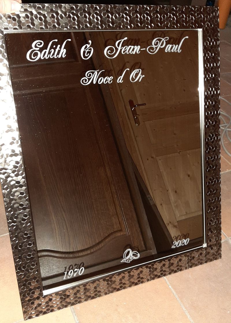 Miroir noce d'or 