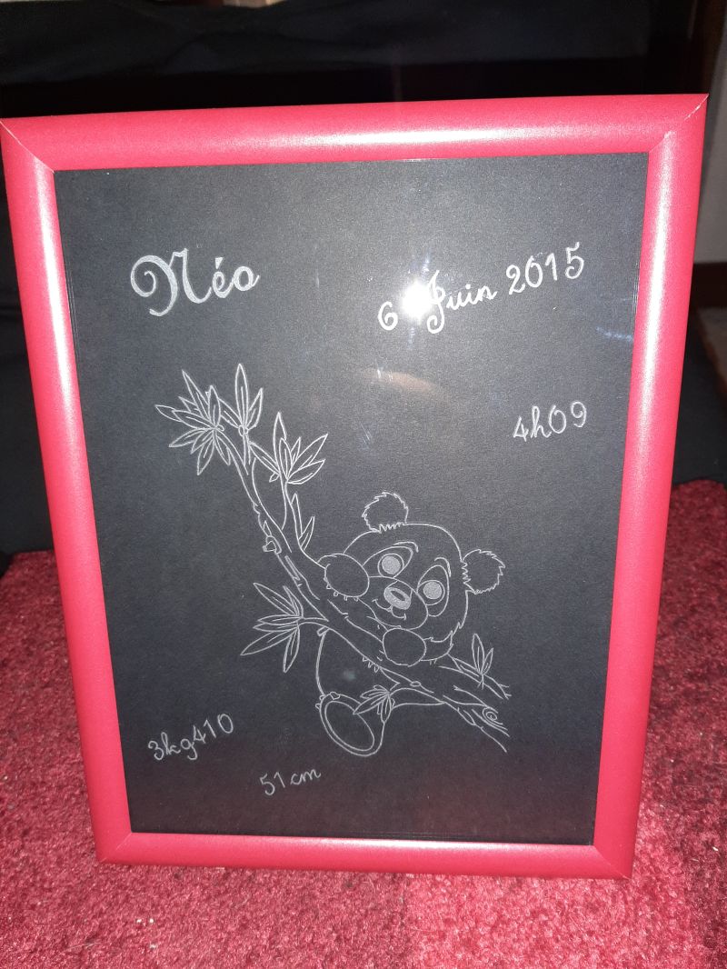 Gravure cadre naissance 